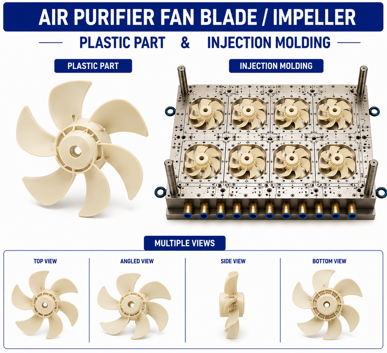Air Purifier Plastic Fan Blade Mould and Moulding Service